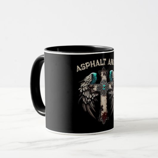 Mug Angel d'asphalte, moto (Devant gauche)