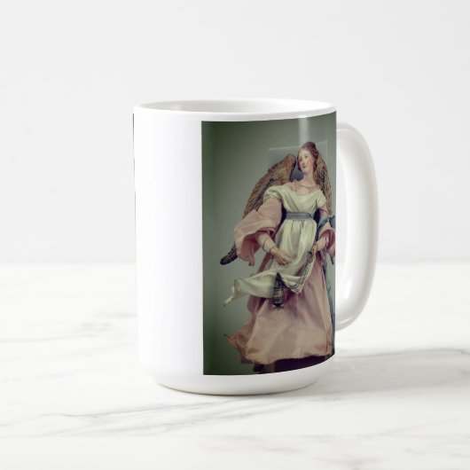 Mug Angel en rose et blanc : (Devant droit)