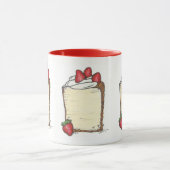 Mug Angel Food Cake Slice Strawberries Dessert Foin (Centre)