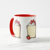 Mug Angel Food Cake Slice Strawberries Dessert Foin (Devant gauche)