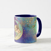 MUG ANGEL LUNE EN PARKLES JAUNES BLEU (Devant droit)