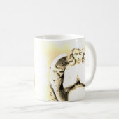 Mug Angel priant Ailes célestes Lumière dorée (Devant droit)