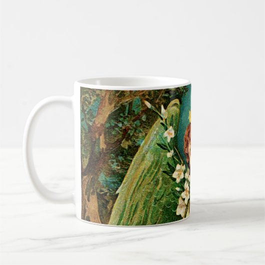 Mug Angel tenant une branche florale (Gauche)