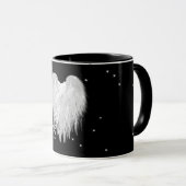 Mug ANGEL WINGS 'Believe' Coeur Black Starry (Devant droit)