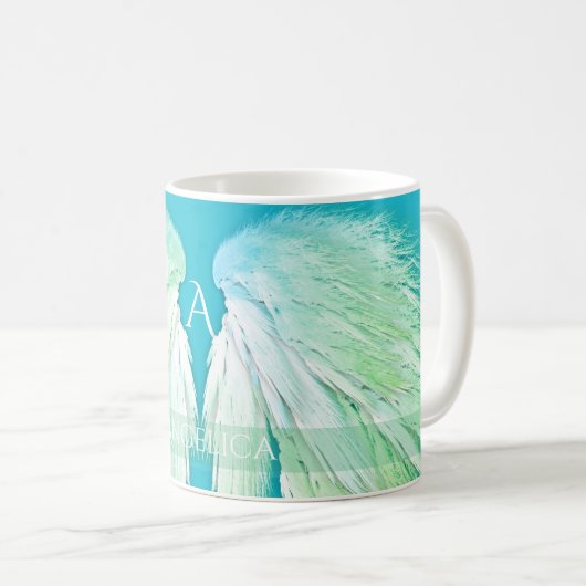 Mug ANGEL WINGS Monogramme Nom Fresh Ombre (Devant droit)