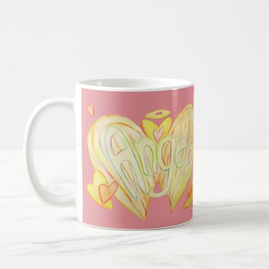 Mug Angel Wings Word Art Custom Coffee Cup (Gauche)