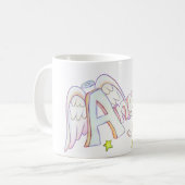 Mug Angel Wings Word Art Custom Coffee Cup (Devant gauche)