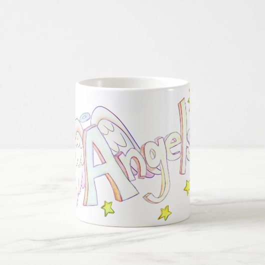 Mug Angel Wings Word Art Custom Coffee Cup (Centre)