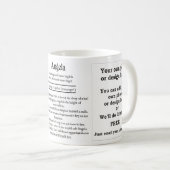 Mug Angela, l'origine et la signification et votre (Devant droit)