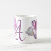 Mug Angela nom personnalisable rose fleurs boho (Centre)