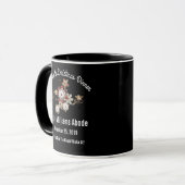 Mug Angels, Bijoux et Fleurs mousseuses Pop sur Noir (Devant gauche)