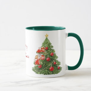 Mug Anges Décorant l'Arbre de Noël