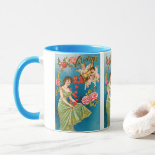 Mug Anges et cœurs de la Saint-Valentin victorienne vi