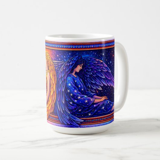 Mug Anges rétro célestes jour et nuit (Devant droit)