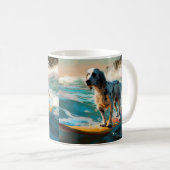 Mug Anglais Setter Beach Surfing Painting (Devant droit)