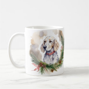 Mug Anglais Setter Christmas Wreath Festive Pup