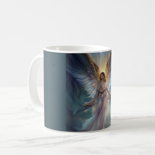 Mug Angle De Protection En Aquarelle Bleue Clair (Devant gauche)