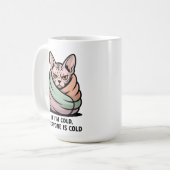 Mug Angry Sphynx Cat Cold Humor Cartoon Art (Devant gauche)