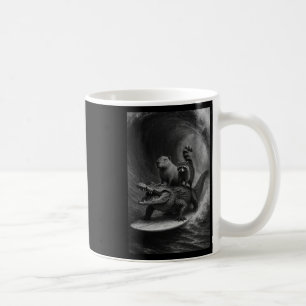 Mug Anim de surf drôle de raton laveur Capyra crocodil