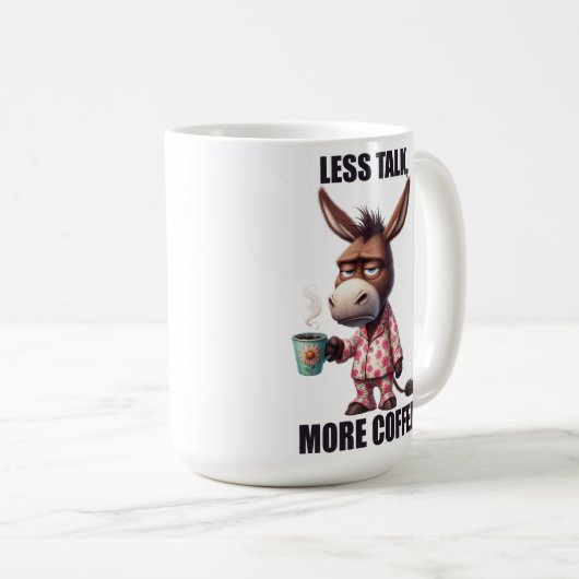 Mug Animal/Café/âne amusant (Devant droit)
