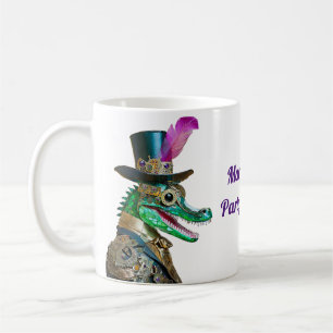 Mug Animal de la fête Steampunk du Mardi Gras Alligato