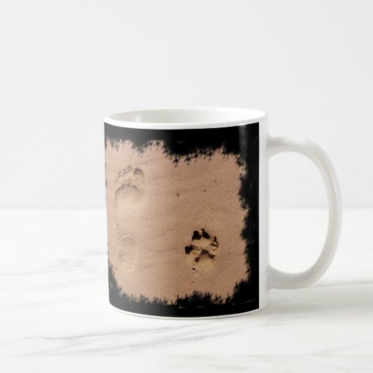 Mug Animal familier et empreinte de pas dans le sable (Droite)