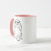 Mug Animal familier mignon de lapin de lapin ringard (Devant gauche)
