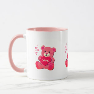 Mug Animal mignon rose en peluche