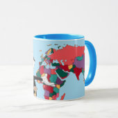 Mug Animaniacs | Graphique de la carte du monde de Yak (Devant droit)