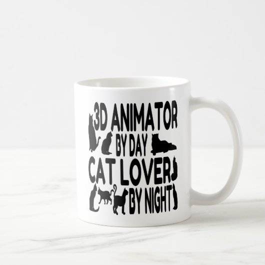 Mug Animateur 3D Aime les Chats (Droite)