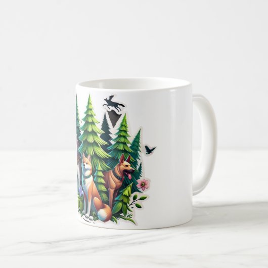 Mug Animaux à feuillage persistant (Devant droit)