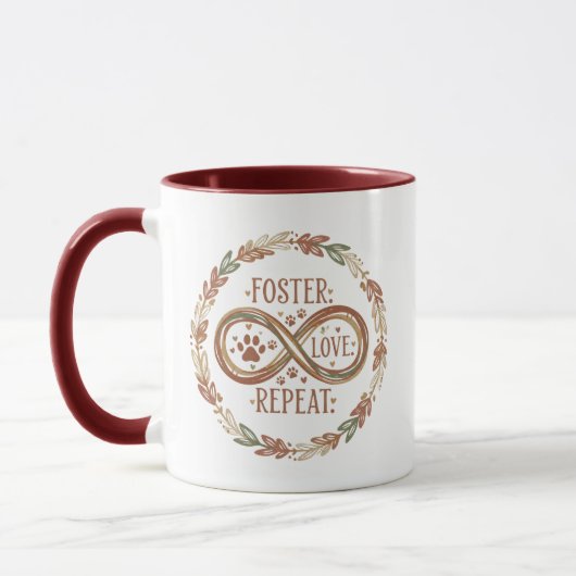 Mug Animaux aidants Rustique Foster Love Répéter (Gauche)