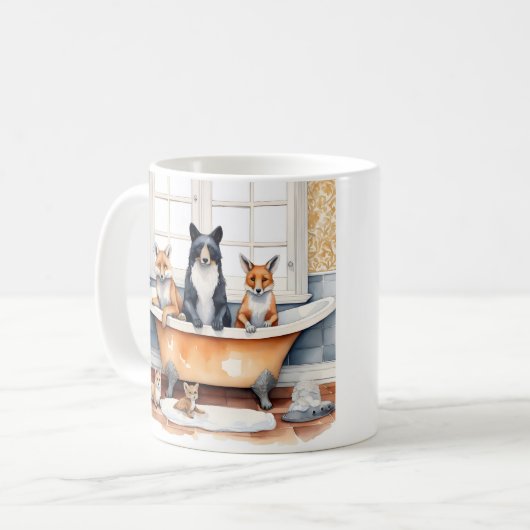 Mug Animaux amusants dans le bain (Devant gauche)