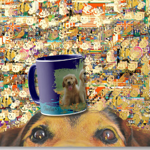 Mug animaux bleu marine nom typographie élégante & pho