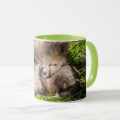 Mug Animaux de bébés cutest | Baby Red Fox Kits Sleepi (Devant droit)