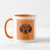 Mug Animaux de bébés cutest | Chandail orange Dachshun (Gauche)