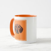 Mug Animaux de bébés cutest | Chandail orange Dachshun (Devant gauche)