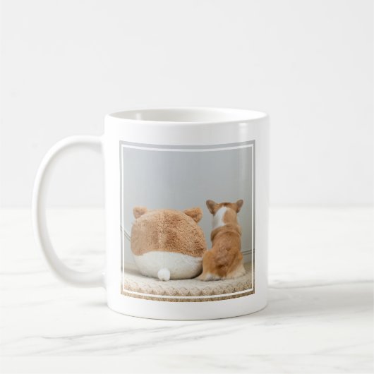 Mug Animaux de bébés cutest | Corgi & Plush Puppy (Gauche)