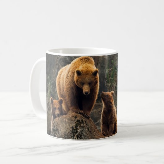 Mug Animaux de bébés cutest | Famille d'ours Brown (Devant gauche)