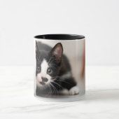 Mug Animaux de bébés cutest | Kitten noir et blanc (Centre)