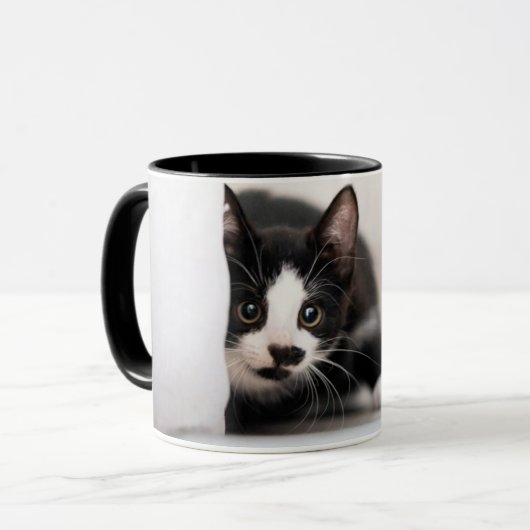 Mug Animaux de bébés cutest | Kitten noir et blanc (Devant gauche)