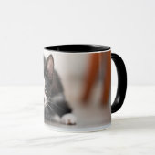 Mug Animaux de bébés cutest | Kitten noir et blanc (Devant droit)