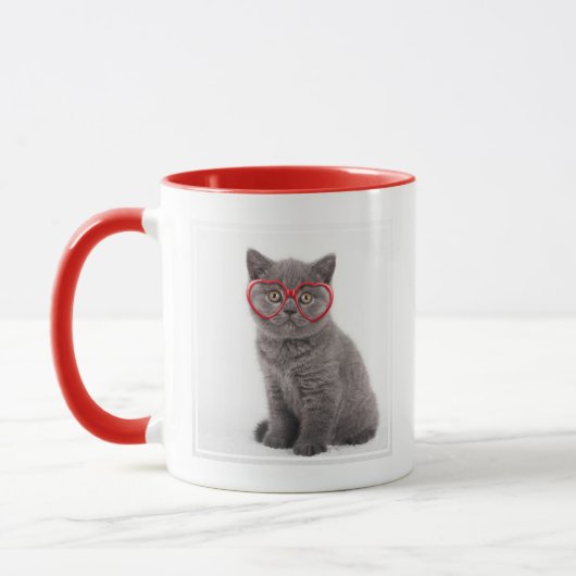 Mug Animaux de bébés cutest | Lunettes cardiaques de c (Gauche)