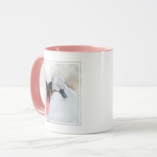 Mug Animaux de bébés cutest | Mère et bébé Mute Swan (Devant gauche)