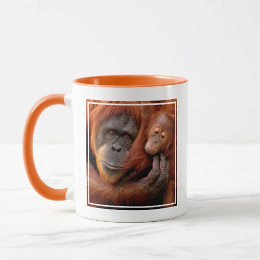 Mug Animaux de bébés cutest | Orangutan Maman & Baby (Gauche)
