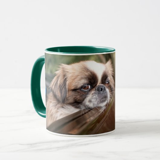 Mug Animaux de bébés cutest | Pekingese Chiot en voitu (Devant gauche)