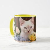 Mug Animaux de bébés cutest | Roses chats et jaunes (Devant gauche)