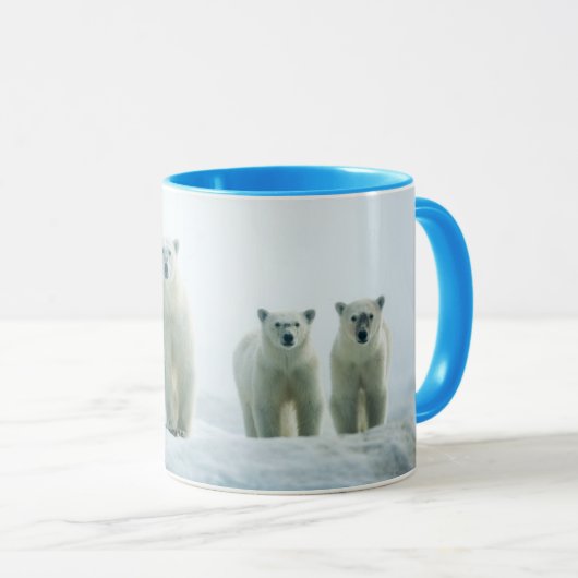 Mug Animaux de bébés cutest | Trois jeunes ours polair (Devant droit)