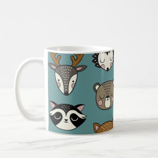 Mug Animaux de bois mignons Motif Vintage (Gauche)