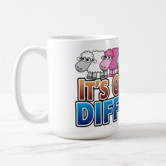 Mug Animaux de caricature mignons - Soyez différents (Gauche)